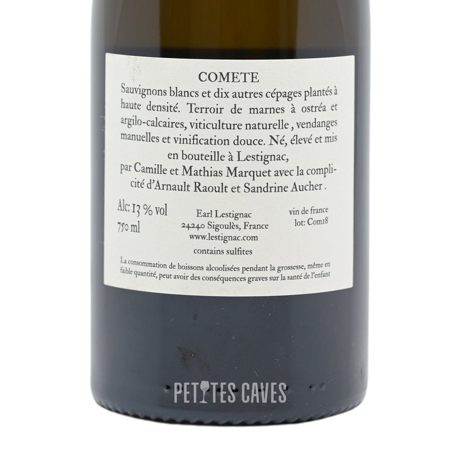 Comète 2018 - Vin de France Blanc - Château Lestignac verso zoom