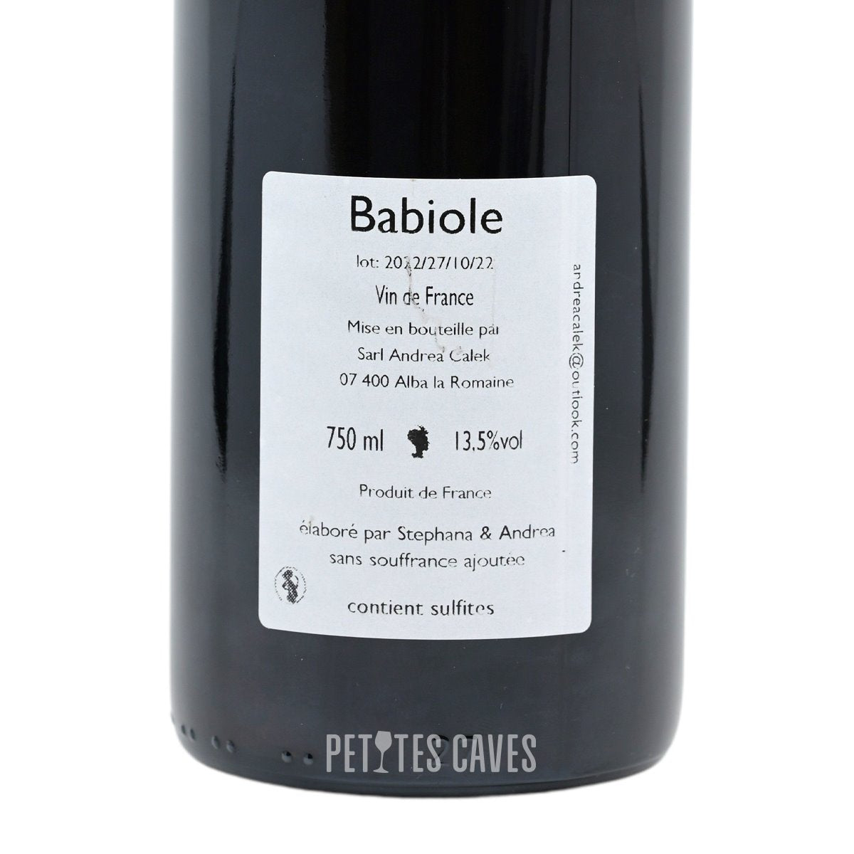 Babiole 2022 - Vin de France - Winery Andréa Calek bverso